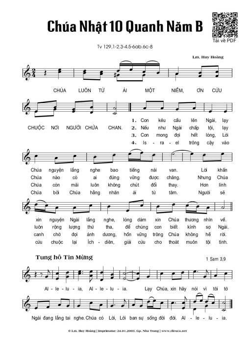 Chúa Nhật 10B Thường Niên (Thánh Vịnh 129)