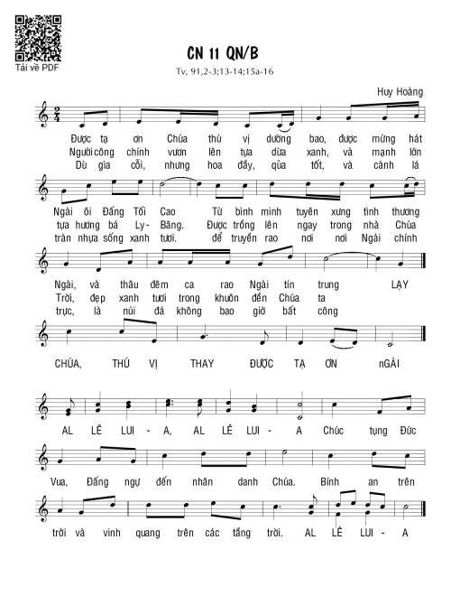 Chúa Nhật 11B Thường Niên (Thánh Vịnh 91)