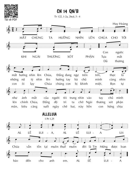 Chúa Nhật 14B Thường Niên (Thánh Vịnh 122)