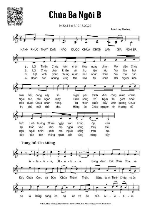 Chúa Ba Ngôi – Năm B (Thánh Vịnh 32)