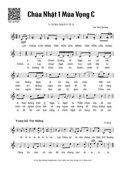 Chúa Nhật 1C Mùa Vọng (Thánh Vịnh 24)