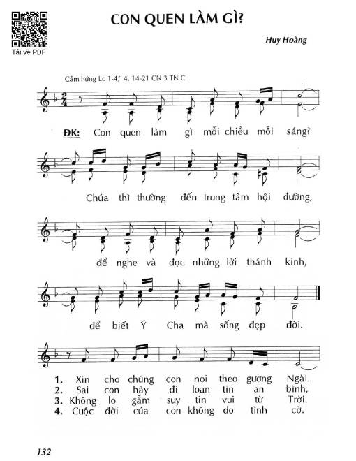 Sheet nhạc PDF bài Con quen làm gì? (Lc. 1)