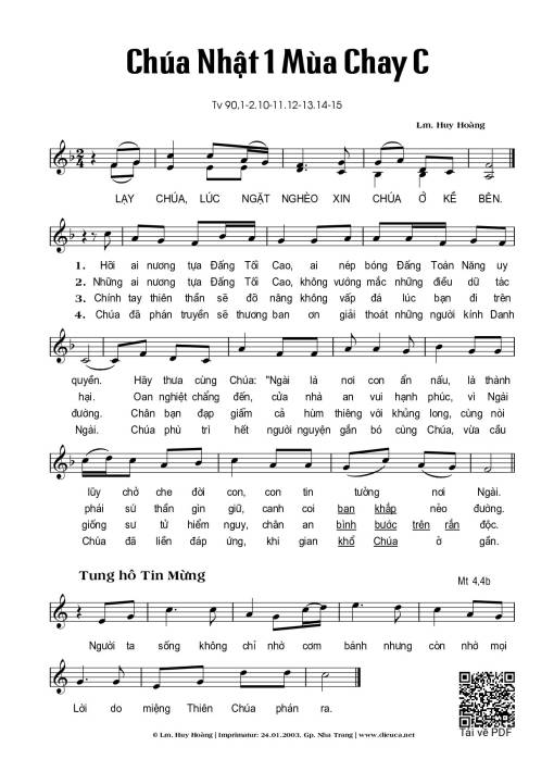 Chúa Nhật 1C Mùa Chay (Thánh Vịnh 90)