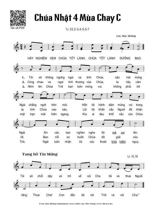 Chúa Nhật 4C Mùa Chay (Thánh Vịnh 33)