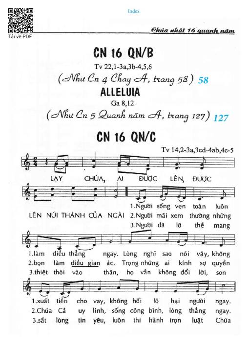 Chúa Nhật 16C Thường Niên (Thánh Vịnh 14)