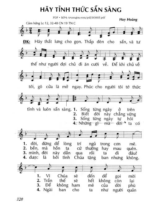 Hãy tỉnh thức sẵn sàng (Lc. 12)