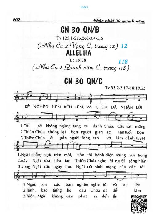 Chúa Nhật 30C Thường Niên (Thánh Vịnh 33)