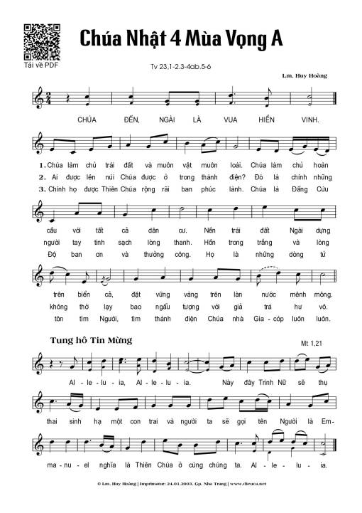 Chúa Nhật 4A Mùa Vọng (Thánh Vịnh 23)