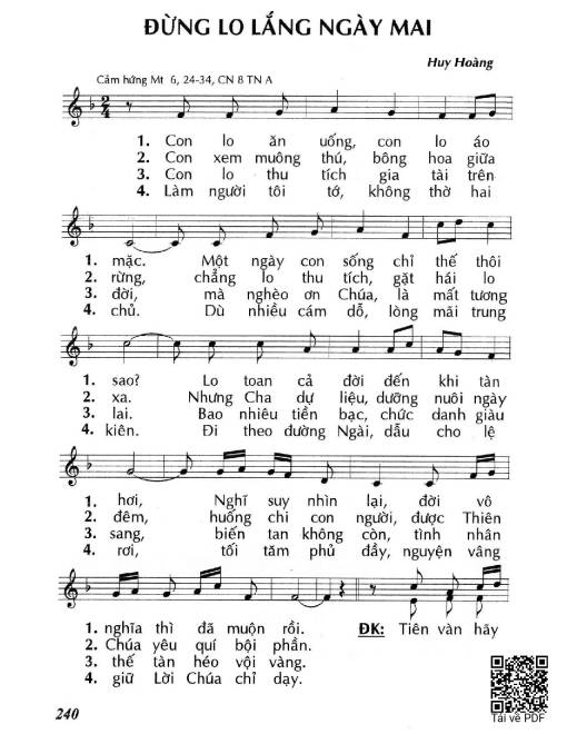 Đừng lo lắng ngày mai (Mt. 6)