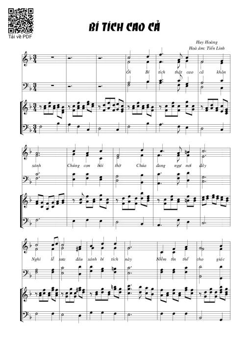 Sheet nhạc PDF bài Bí tích cao cả – Huy Hoàng