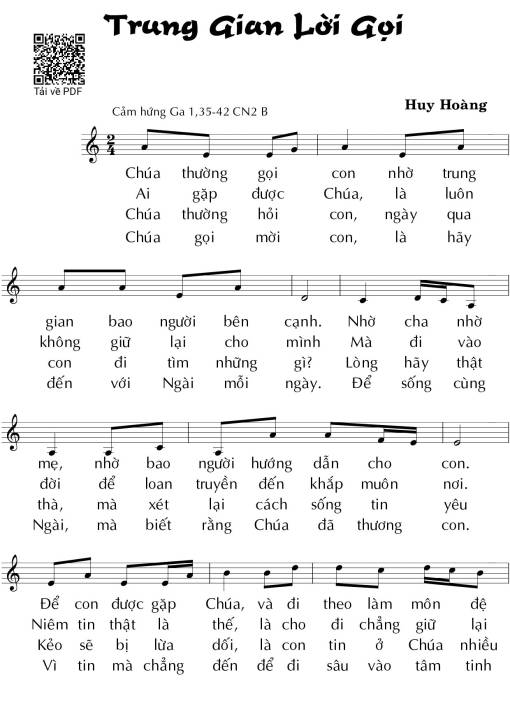 Trung gian lời gọi (CN 2 TN B) – Huy Hoàng