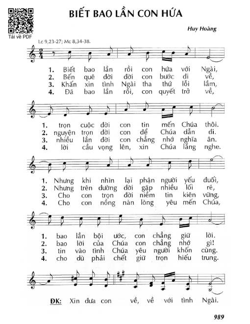 Biết bao lần con hứa (Lc 9,23-27)