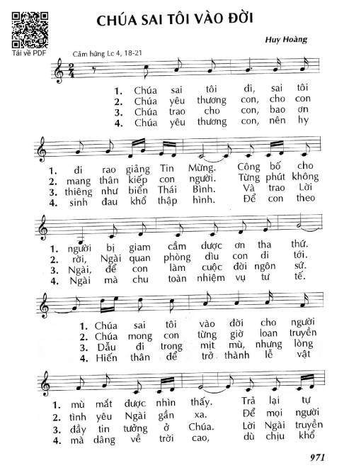 Chúa sai tôi vào đời (Lc 4,18-21)