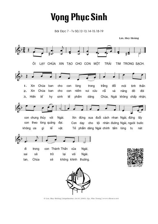 Sheet nhạc PDF bài Vọng Phục Sinh – Bài 7b