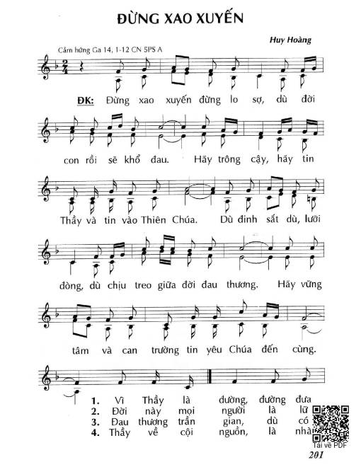 Sheet nhạc PDF bài Đừng xao xuyến