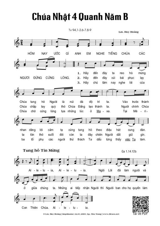 Chúa Nhật 4B Thường Niên (Thánh Vịnh 94)