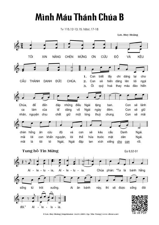 Lễ Mình Máu Thánh Chúa – Năm B