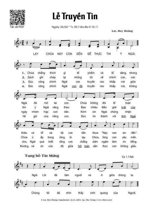 Lễ Truyền Tin - Huy Hoàng