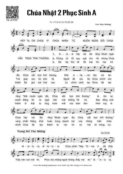 Chúa Nhật 2A Phục Sinh (Thánh Vịnh 117)
