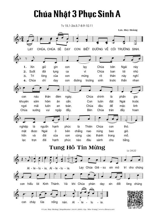 Chúa Nhật 3A Phục Sinh (Thánh Vịnh 15)