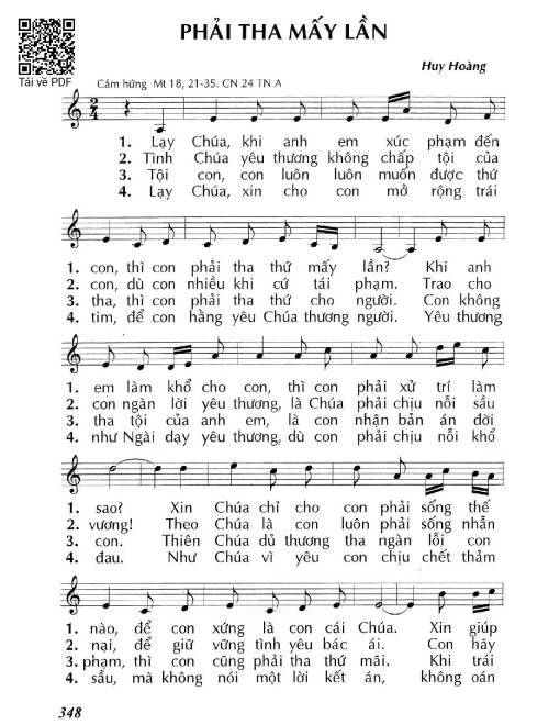 Sheet nhạc PDF bài Phải tha mấy lần (Mt. 18)