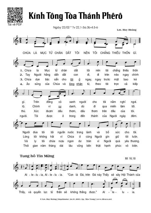 Kính Tông Tòa Thánh Phê-rô (22.02)