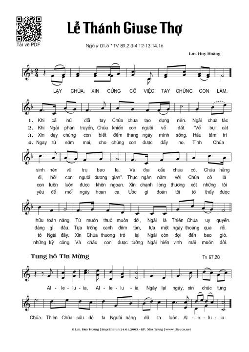 Thánh Giuse Thợ (01.05)