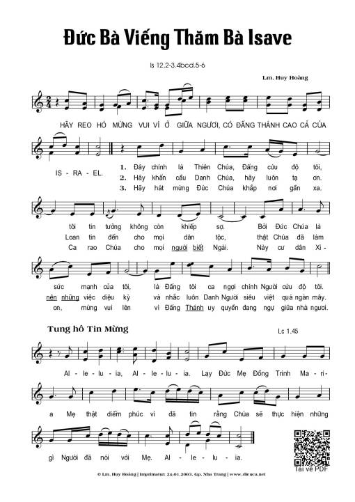 Đức Bà viếng thăm Bà Isave (31.05)