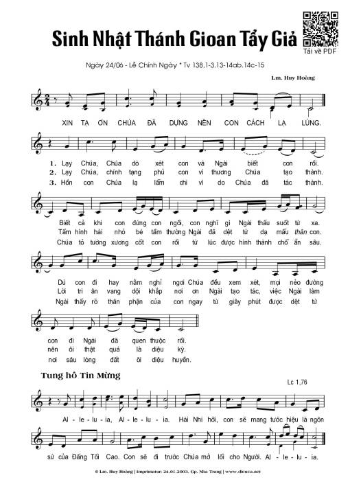 Lễ Thánh Gioan Tẩy Giả (24.06)