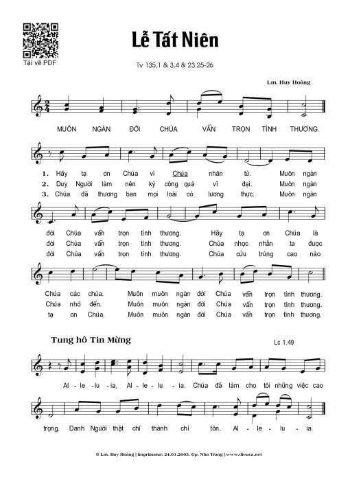 Lễ Tất Niên (Thánh Vịnh 135)