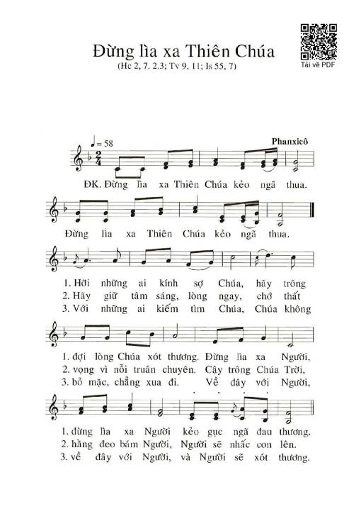 Sheet nhạc PDF bài Đừng Lìa Xa Thiên Chúa