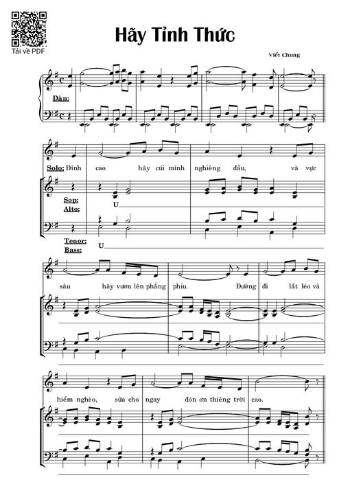 Sheet nhạc PDF bài hãy thức tỉnh