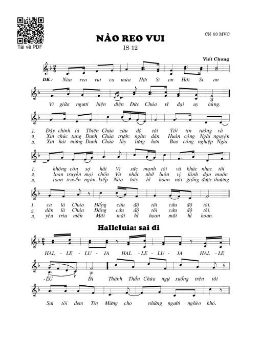 Sheet nhạc PDF bài Nào Reo Vui - Viết Chung