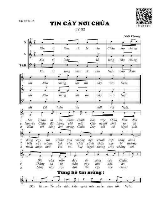 Thánh Vịnh 32, Tin Cậy Nơi Chúa