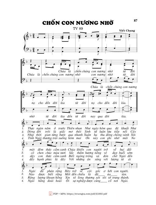 Thánh Vịnh 89, Chốn Con Nương Nhờ