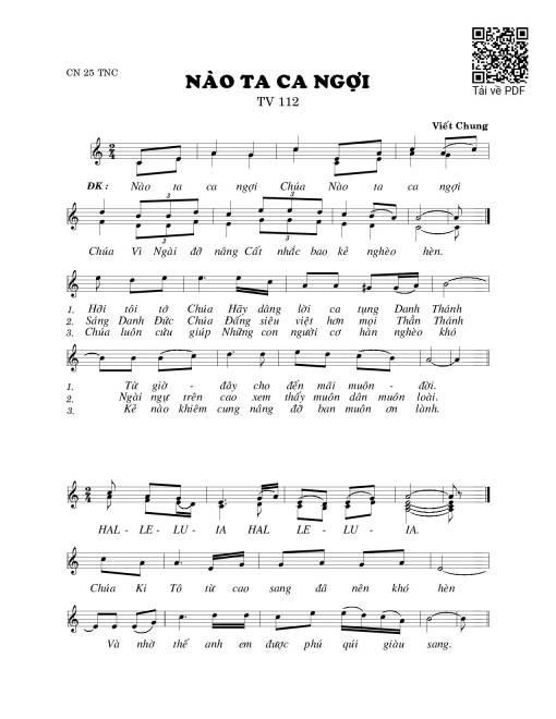 Thánh Vịnh 112, Nào Ta Ca Ngợi