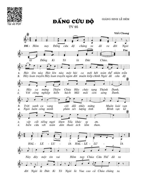 Sheet nhạc PDF bài Đấng cứu độ 1 (Thánh Vịnh 95)