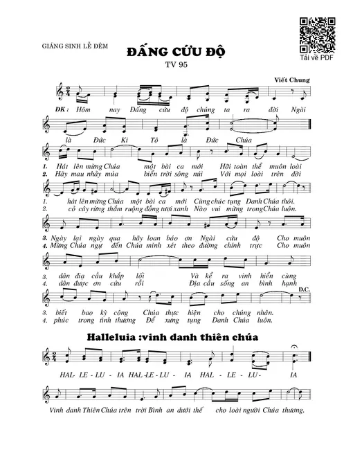 Sheet nhạc PDF bài Đấng cứu độ 2 (Thánh Vịnh 95)