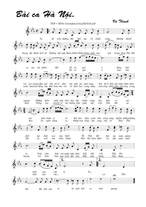 Bài ca Hà Nội - Vũ Thanh (miền Bắc)