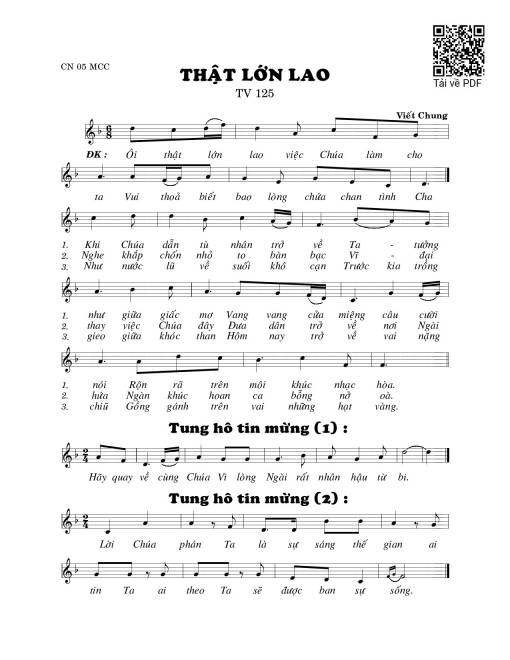 Thật lớn lao (Thánh Vịnh 125)