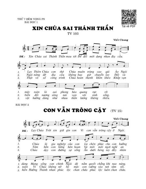 Xin Chúa sai Thánh Thần (Thánh Vịnh 103)