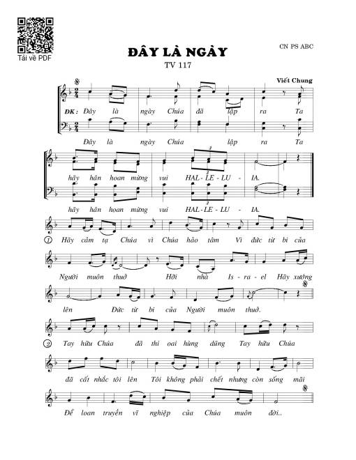 Sheet nhạc PDF bài Đây là ngày 1
