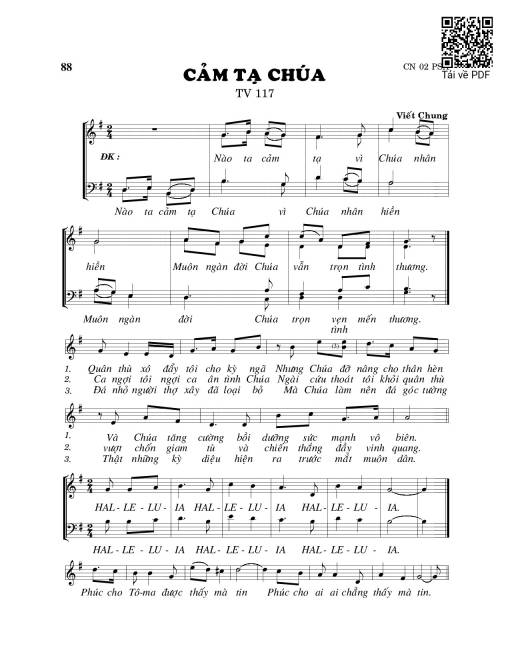 Cảm tạ Chúa (Thánh Vịnh 117)