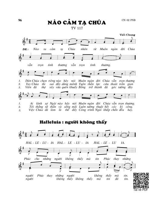 Nào cảm tạ Chúa (Thánh Vịnh 117)