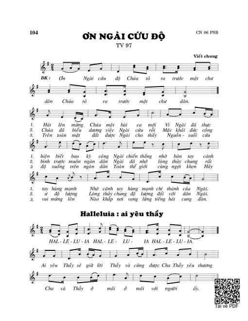 Ơn Ngài cứu độ (Thánh Vịnh 97)