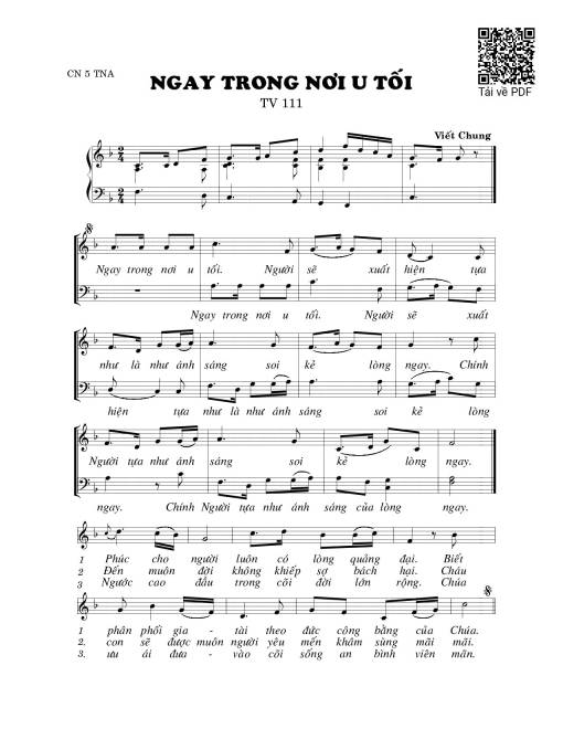 Ngay trong noi u tối (Thánh Vịnh 111)