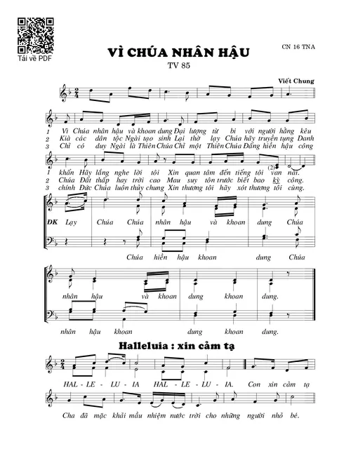 Vì Chúa nhân hậu (Thánh Vịnh 85)