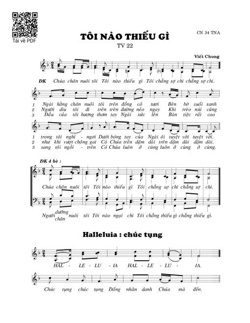 Tôi nào thiếu gì (Thánh Vịnh 22)