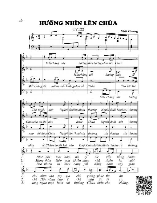 Hướng nhìn lên Chúa (Thánh Vịnh 122)