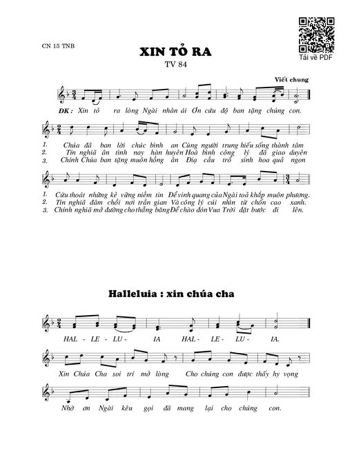 Xin tỏ ra (Thánh Vịnh 84)